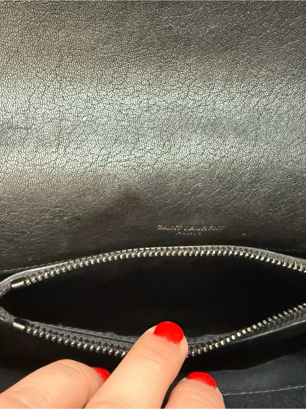 Saint Laurent Black Quilted Chain Crossbody with Silver YSL Logo